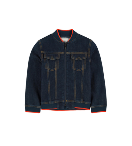 Kenzo Kids Kj41508 Navy Denim Fleece Jacket