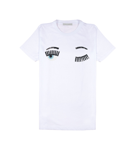 Chiara Ferragni flirting eyes t-shirt
